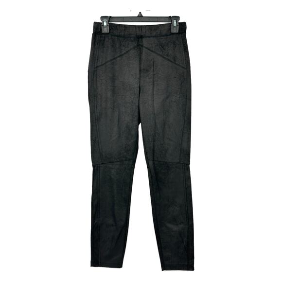 Free People Pants Womens Small Black Vegan Suede Skinny Stretch High Rise Grunge - Picture 1 of 6